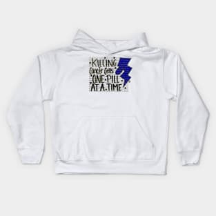 Killing Cancer - black design w/dark blue Kids Hoodie